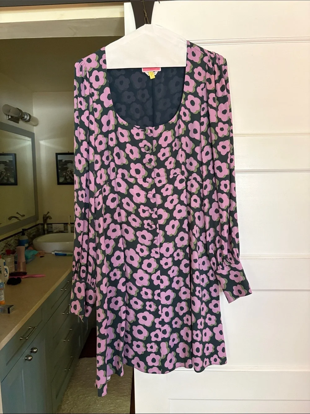 Kate spade violet  Floral Swing Dress with Scoop Neck